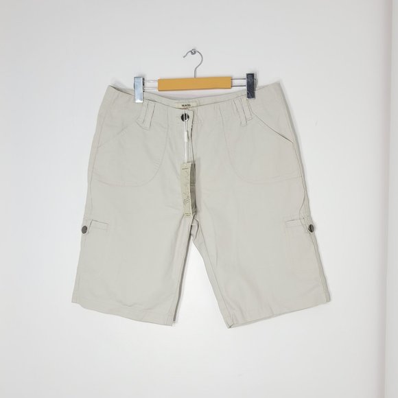 NASS Men NEW Tan 100% Cotton Casual Flat Front Cargo Shorts Pockets Zip 16 NWT - Picture 1 of 13